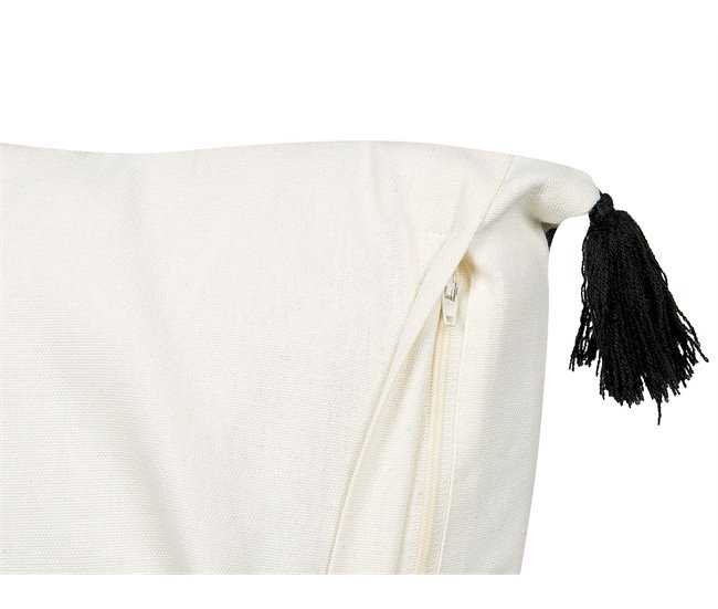 Beliani Cojín decorativo MAYS Blanco/ Beige