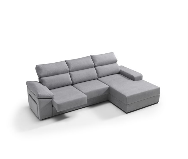 Chaise longue con arcón RUBIK Gris
