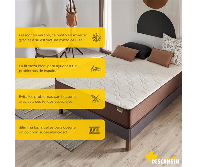Colchon Alta Firmeza Tejido Transpirable, Antiacaros 