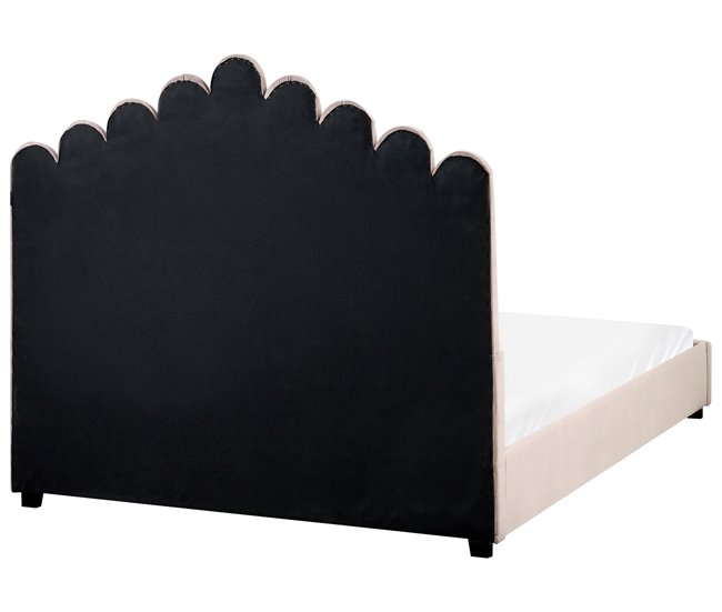 Beliani Cama Terciopelo VINCENNES 145x213 Crema