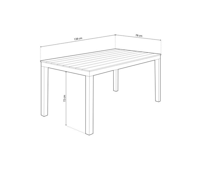 Mesa de exterior Ohana 78x138 Blanco