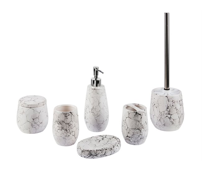 Beliani Conjunto de accesorios de baño CALLELA Blanco/ Beige