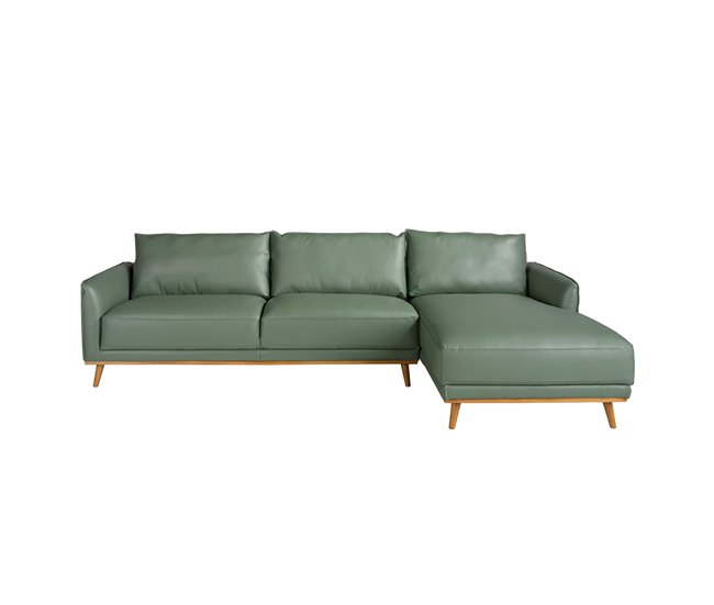 ANGEL CERDÁ Sofá chaise longue derecha piel Verde