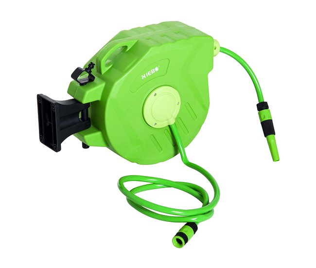 Carrete para Manguera PP, PVC Outsunny Verde