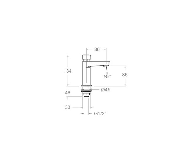 Grifo de Lavabo Temporizado de 1 Agua Serie Solestop Cromo