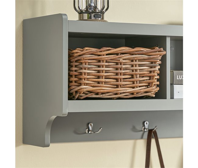 Perchero de Pared con 4 Ganchos FHK28-HG SoBuy Gris