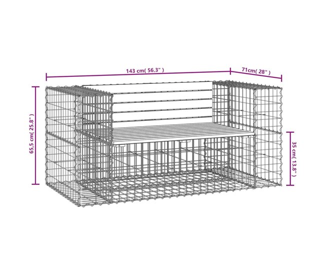 Banco De Jardín 143x71 Madera