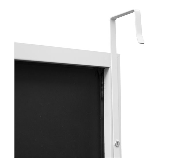 Espejo para puerta Lesina con 2 ganchos aluminio 37x2 Blanco