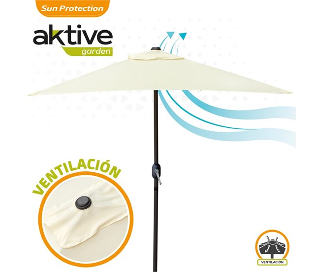 Parasol balcón mástil aluminio Aktive Garden Beige