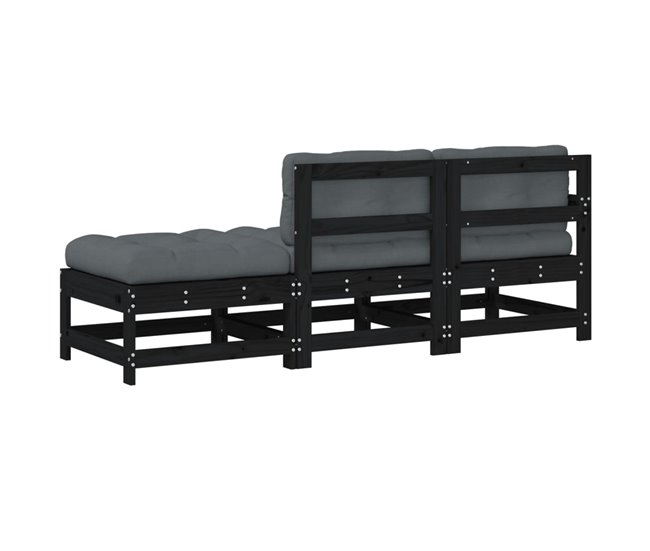 Juego De Muebles De Jardín Negro/ Gris