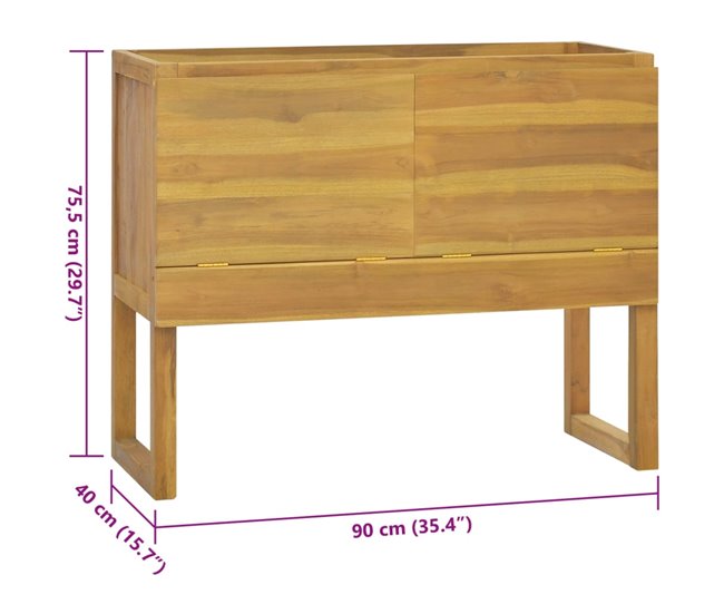 Armario De Baño 90 Madera