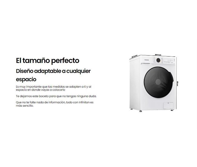 Lavaseca Infiniton WSD-G8A6D4BN, 8/6 Kg, 1400 rpm, A/D, Vapor Care Blanco