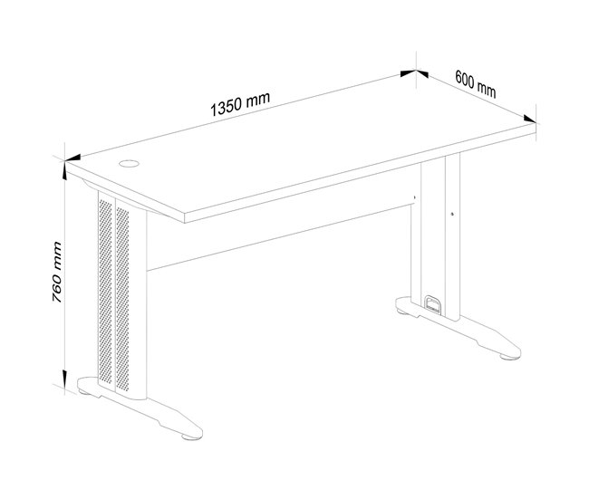 Escritorio BM-135 AKORD cajones 135x60 Blanco