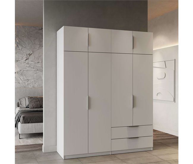 Armario Dormitorio Ghost 8 Puertas y 2 Cajones Blanco