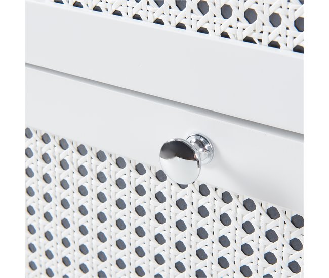 Mueble para ropa sucia Karlsøy con cesto extraíble MDF Blanco