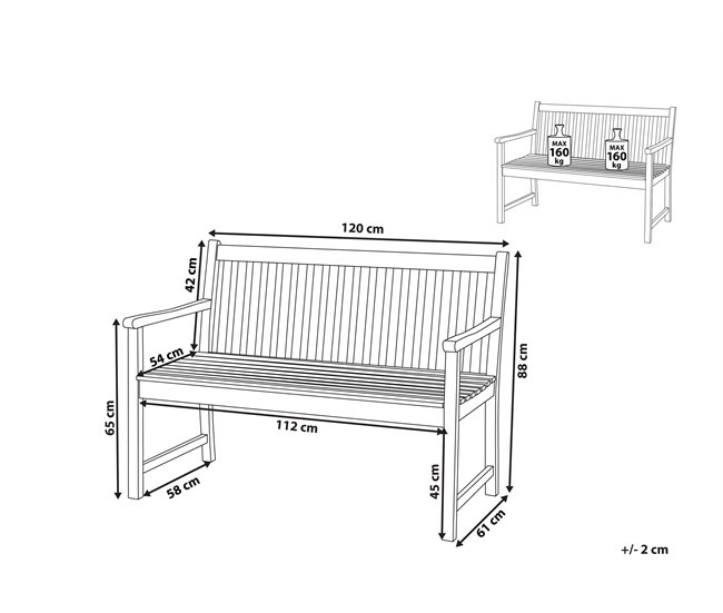 Beliani Banco Madera de acacia con certificado FSC® VIVARA Marron