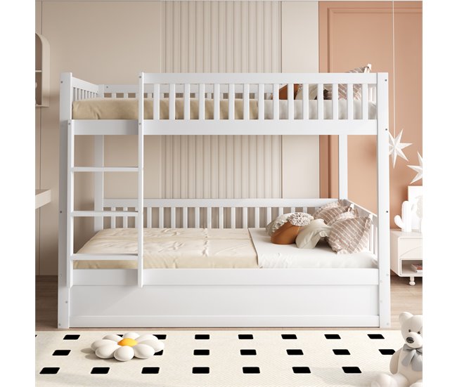Cama litera 95x205 Blanco