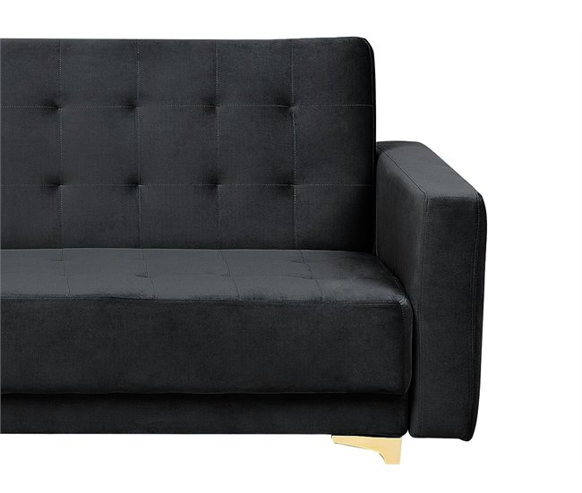 Beliani Sofá cama Terciopelo ABERDEEN Negro