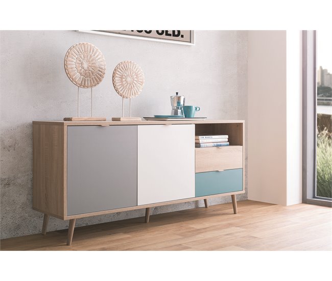 Aparador con 2 puertas y 2 cajones TILE Roble