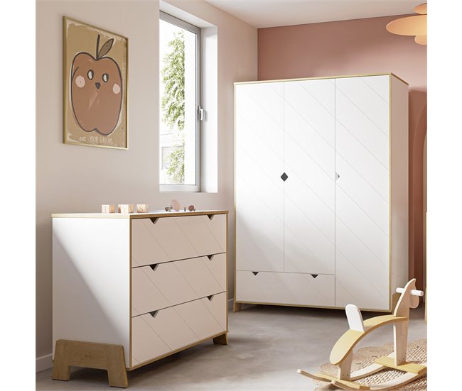 Armario ALBIZIA Natural/ Blanco