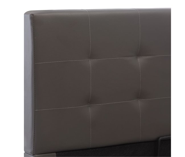 Cama canapé hidráulica cuero sintético 90x200 Gris