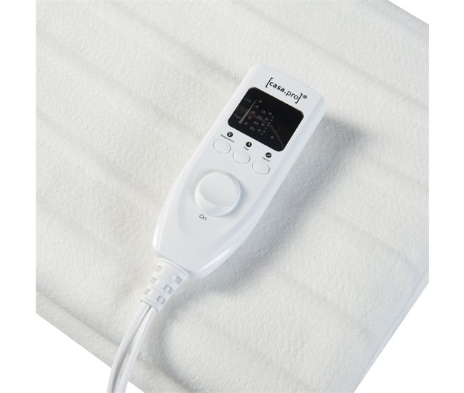 Manta eléctrica Doble Interruptor con 3 posiciones  60W poliéster Blanco