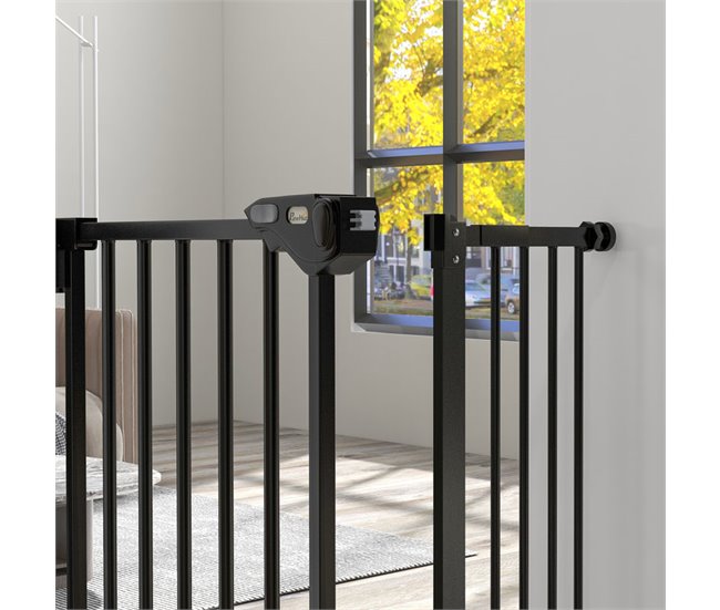 Barrera de Seguridad Metal, Plástico PawHut Negro