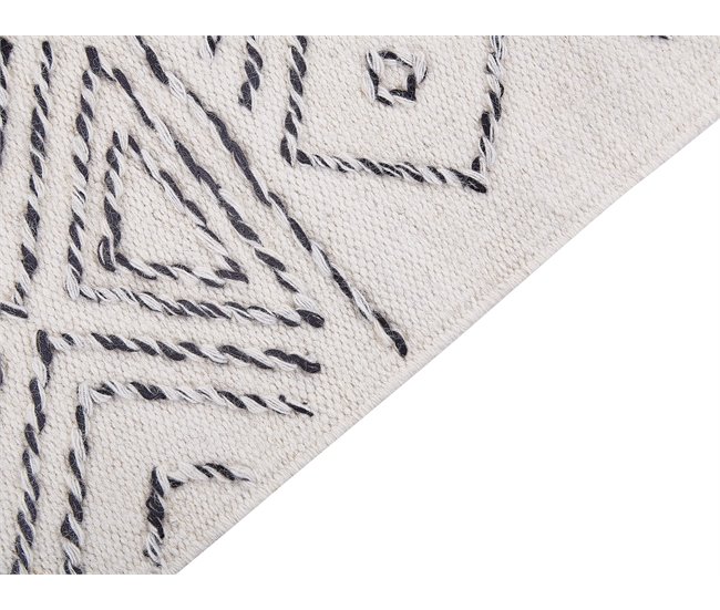 Beliani Alfombra de pelo corto ALKENT 160x230 Blanco/ Beige