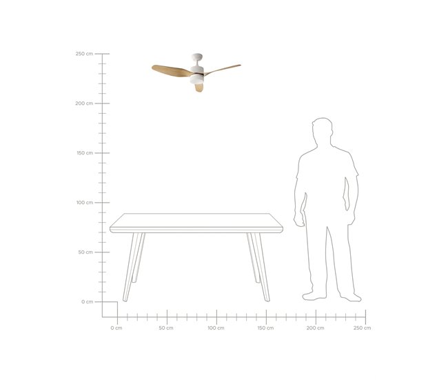 Beliani Lámpara de techo con ventilador ANDERSON Blanco/ Madera
