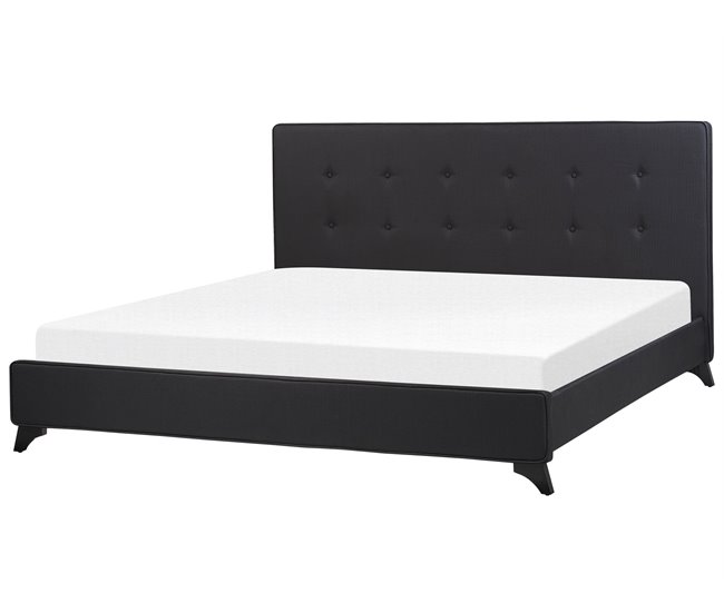 Beliani Cama con somier Poliéster AMBASSADOR 192x216 Beige