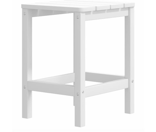 2 Sillas de jardín Adirondack con reposapiés y mesa Blanco