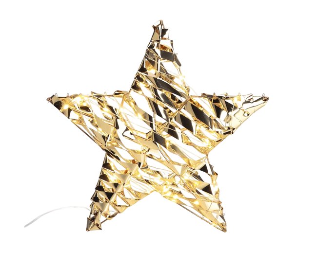 Decoración colgante con forma de estrella con 40 Luces micro LED Dorado
