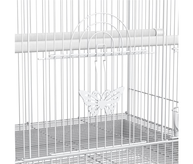 Jaula para Pájaros Metal, PP PawHut Blanco