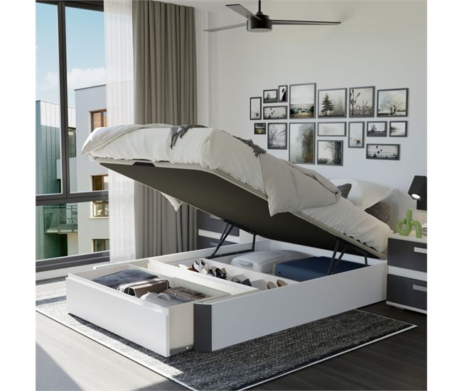 Canapé Luxury S-Max 3D 135x190 Blanco/ Gris