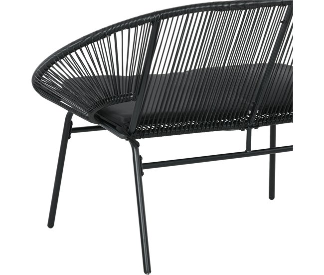 Silla de Ratán Acero, PE Negro