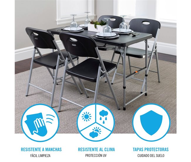 Silla plegable negra LIFETIME Negro