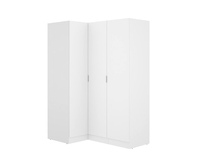 Armario esquinero efecto madera Blanco