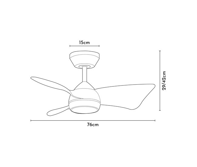 Ventilador techo ASHER aspas led motor DC  Blanco