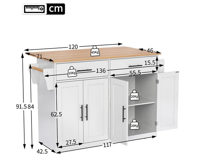 Armarios de Cocina 120 Blanco