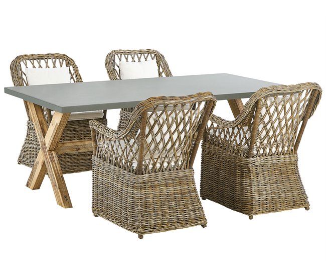 Beliani Conjunto de comedor MAROS/OLBIA Natural