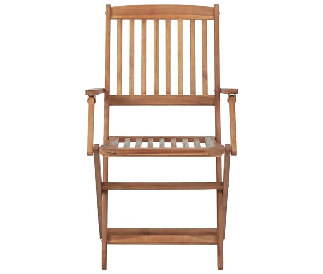 8 Sillas de jardín plegables de madera con cojines Antracita