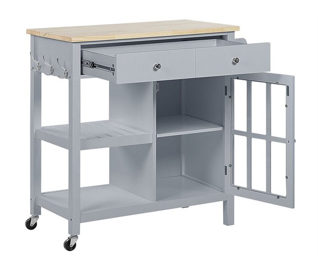 Beliani Carrito de cocina GENOA 80 Gris