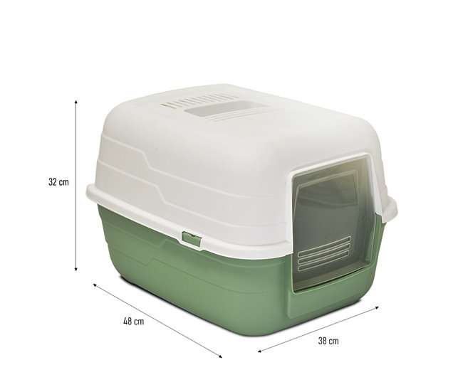 Acomoda Textil – Arenero para Gatos Desmontable y Transpirable. Verde