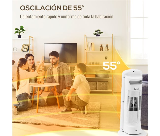 Calefactor Eléctrico ABS, PA HOMCOM, hogar - climatización Blanco