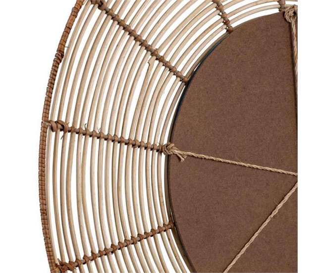 Espejo redondo de ratán Marron