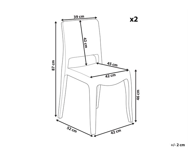 Beliani Silla para eventos WESTBRIDGE Transparente