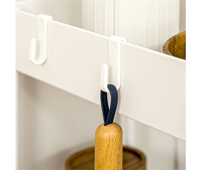 Carrito Auxiliar Acero, ABS HOMCOM, hogar Blanco