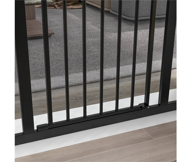 Barrera de Seguridad Metal, Plástico PawHut Negro