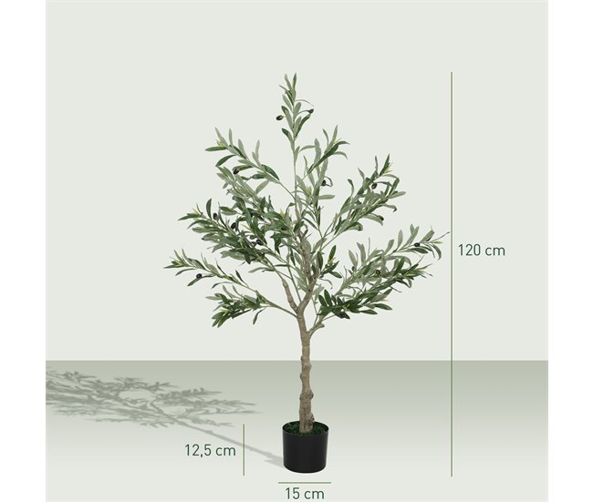 Olivos Artificiales Seda HOMCOM, hogar - decoración Verde