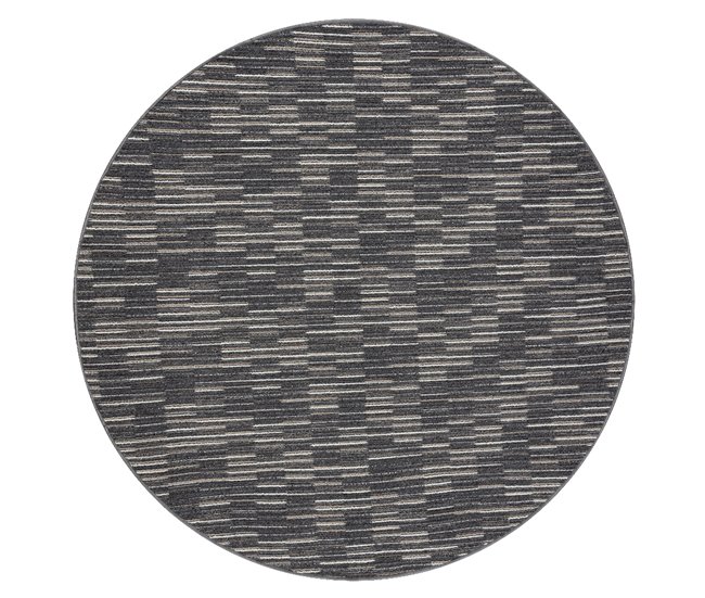 Alfombra LIBRA círculo  grafito 165 Rayas 100x100 Gris